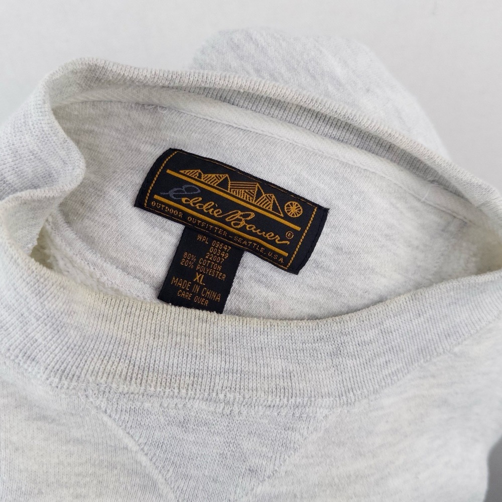 90's Vtg Eddie Bauer Gray Sweatshirt Mens XL Goose Big Logo Outdoors Crewneck - Picture 14 of 14